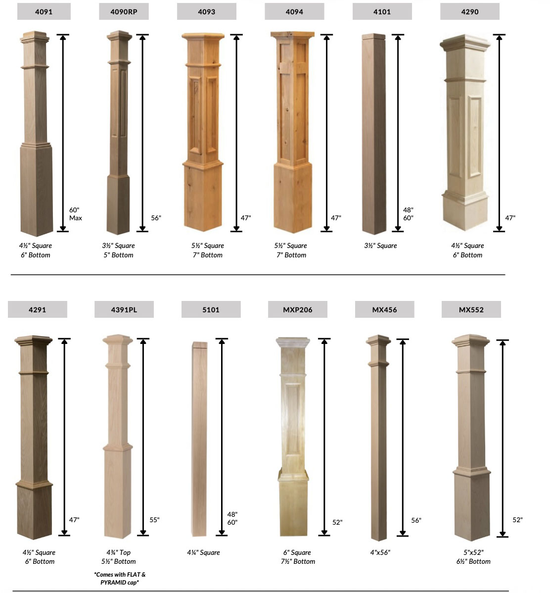 catalog image of box newel styles
