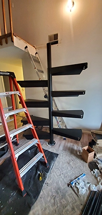 Before and after spiral stair in Denver