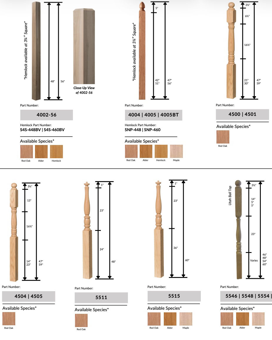 catalog image of turned wood balusters